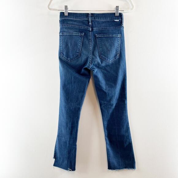 Mother The Insider Crop Step Fray High Rise Jeans Good For You Blue 26 - Picture 10 of 13